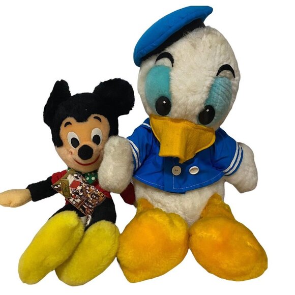 Vintage Tokyo Disneyland Mickey Mouse And Donald Duck Plush medium - Picture 10 of 12